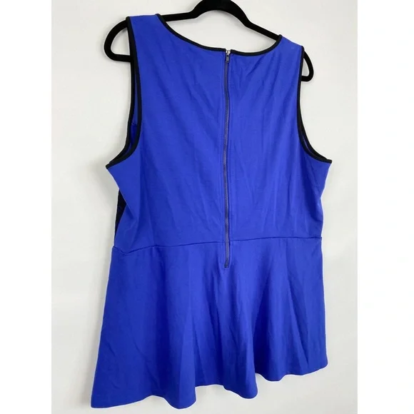 Torrid Lace Sleeveless Peplum Blouse Top, Blue‎ - Size 2 - Picture 5 of 8